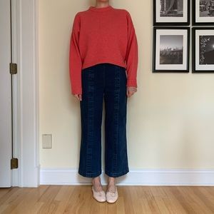 Tibi cropped sweater with pleat back detail